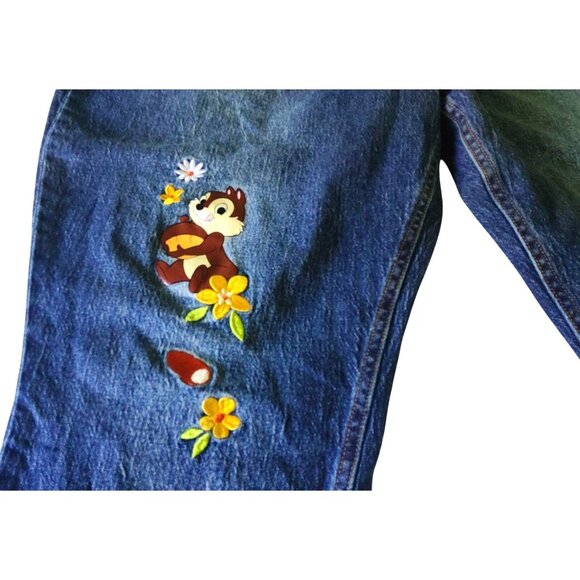 Disney Her Universe Women's Size 20 Chip & Dale Embroidered Denim Mom Jeans NWT - Picture 10 of 15